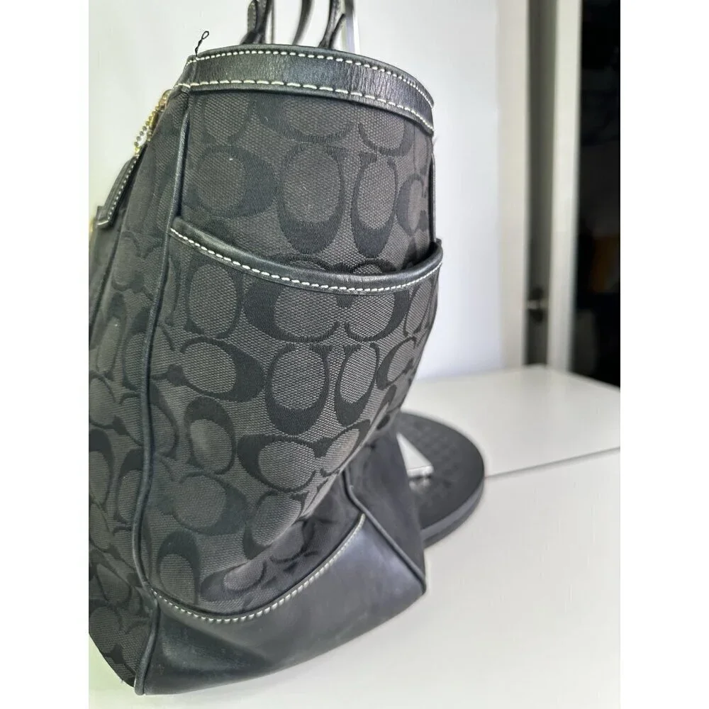 Coach Oversized Shoulder Bag Diaper Bag Brown Model 10841 Black